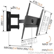 Kép 2/5 - TV tartó fali konzol MA3040 méretek