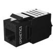 Kép 1/4 - Openetics Cat. 6A UTP RJ45 aljzat, 180°, szerszám nélküli, fekete