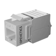 Kép 1/4 - Openetics Cat.6 Slim RJ45 UTP aljzat, 180°, szerszám nélküli (tool-less), fehér színű
