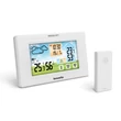 Kép 1/4 - Digitális hőmérő és ébresztőóra - kültéri / beltéri - USB-s, elemes - fehér