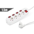 Kép 1/2 - 4-es elosztó - 4+1 kapcsolóval - 250 V • 16 A - 1,5 m