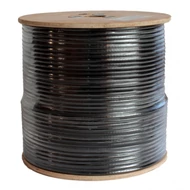 Koax kábel RG6 réz Trishield 305m-es dob, fekete 