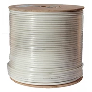 Koax kábel RG6 acél Trishield 305m-es dob, fehér 