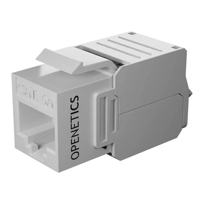 Openetics Cat. 6A UTP RJ45 aljzat, 180°, szerszám nélküli, fehér