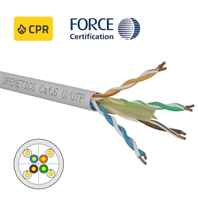 Openetics Cat. 6 U/UTP tömör LSZH Cca s1 d1 a1 kábel, 305 m doboz, fehér