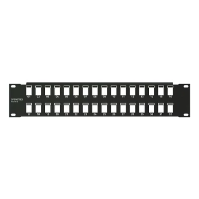 Openetics üres patch panel, 2U, 32 portos