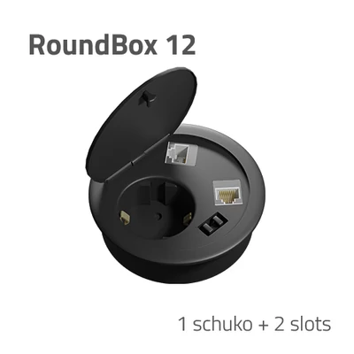 Openetics süllyesztett szerelvénydoboz ROUNDBox 12: 1 schuko + 2 modulhely