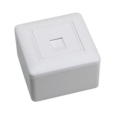 Openetics felületre szerelhető aljzat 80×80×48 mm, 1 keystone részére, porvédő fedéllel