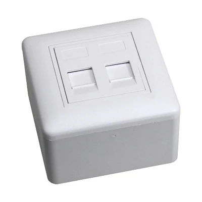 Openetics felületre szerelhető aljzat 80×80×48 mm, 2 keystone részére, porvédő fedéllel