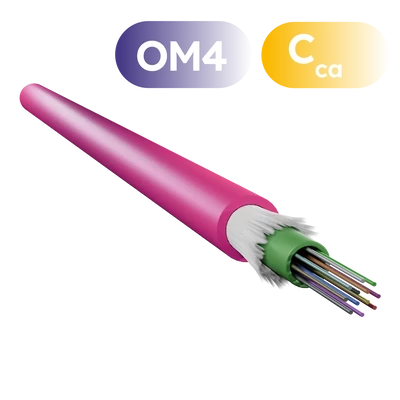 Openetics dielektromos páncélozott optikai kábel Cca s1a d0 a1 LSZH OM4 50/125 µm, 12 szálas, fekete