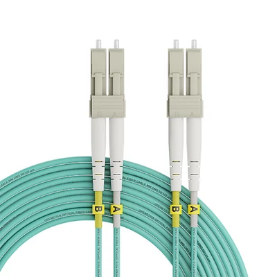 Openetics OM3 duplex optikai patch kábel LC–LC, 50/125 µm, PC, 10 m, aqua