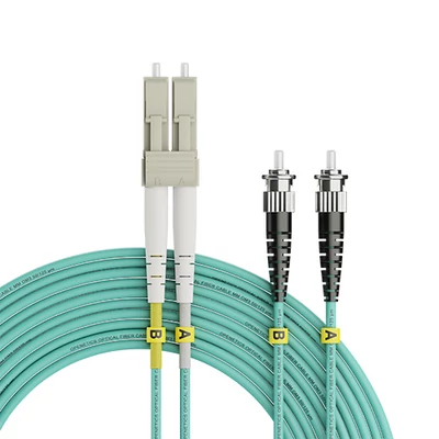 Openetics OM3 duplex optikai patch kábel ST–LC, 50/125 µm, PC, 2 m, aqua