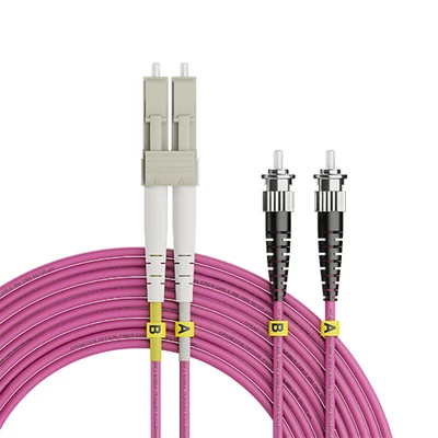 Openetics OM4 duplex optikai patch kábel ST–LC, 50/125 µm, PC, 2 m, lila