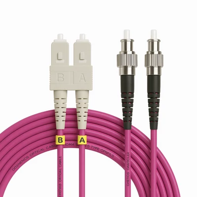 Openetics OM4 duplex optikai patch kábel ST–SC, 50/125 µm, PC, 2 m, lila