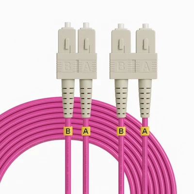 Openetics OM4 duplex optikai patch kábel SC–SC, 50/125 µm, PC, 1 m, lila