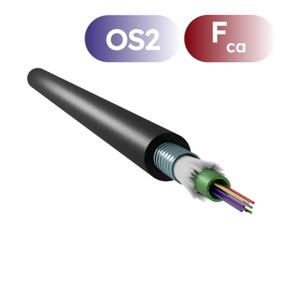 Openetics fém páncélozott optikai kábel OS2 9/125 µm, 8 szálas, fekete