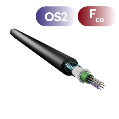 Openetics fém páncélozott optikai kábel OS2 9/125 µm, 12 szálas, fekete
