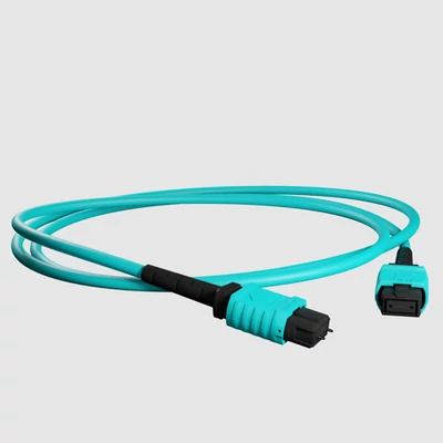 Openetics OM3 MPO/MPO törzskáb el (anya–anya), 12 szálas, 1 m, polaritás B, aqua