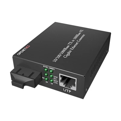 Openetics Gigabit Ethernet médiakonverter (10/100/1000Base-TX ↔ 1000Base-SX), monomódus, SC duplex
