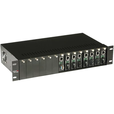 Openetics 19” rack ház médiakonverterekhez, 2U, 14 slot