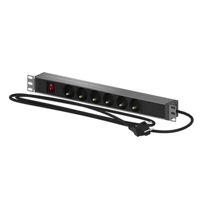 Openetics – OPENETICS professzionális PDU elosztó, 0U kivitel, 16 db Schuko aljzattal, kapcsoló nélkül